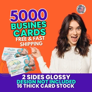 5000 FULL COLOR BUSINESS CARDS W/ YOUR ARTWORK READY TO PRINT - 2 SIDED GLOSSY - Picture 1 of 4