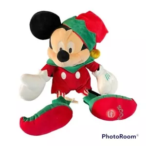 Juguete de peluche de Disney Mickey Mouse elfo de Navidad 2009 exclusivo de tienda rojo - Imagen 1 de 7