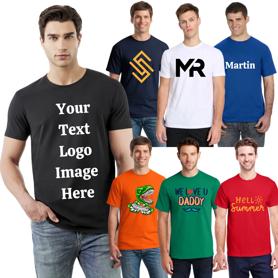 Personalised T-Shirt Custom Printed TShirt Promotional Logo Text Stag Hen Unisex - Image 1 of 1