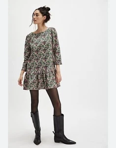 NEW Free People Floral Dress Women XS The Avenue Mini Cottagecore Emerald/pink - Picture 1 of 17