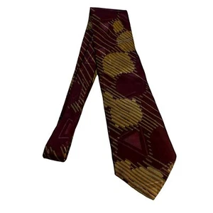 #7904 Carlo Palazzi Milan Maroon and Gold Mens Necktie - Picture 1 of 5