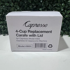 Capresso Espresso Machine Jura Model 303 304 Glass Carafe & Lid Replacement Part - Picture 1 of 3