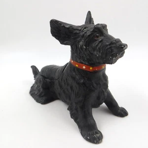 Cenicero Scottish Terrier 4.25"x6.25" Metal Pintado Figura Scottie Dog Austria - Imagen 1 de 11