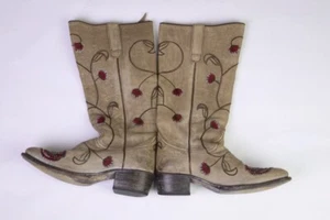 SENDRA Western Cowboy Boot Brown Leather Side Zipper Size 4.5 / 24 / 24,5CM - Picture 1 of 24