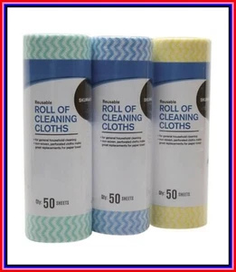 Cleaning Cloths,Recyclable Kitchen Towel,Tableware- 3 Rolls- Assorted Colors - Picture 1 of 2