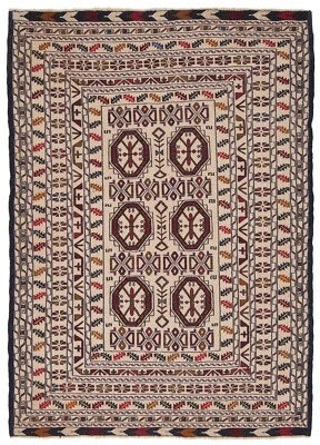 Kelim Sumach 190x130 cm Handgewebter Orientteppich-Nomadic,kilim,Soumak,Beige - Bild 1 von 4