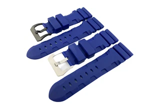 24 26mm Navy Rubber Silicone Diving Strap Band fit PANERAI OFFICINE Watch - Picture 1 of 8