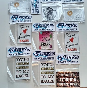 Magnets For refrigerator, About Coffee And Bagels & Frappe, Nip - Picture 1 of 9