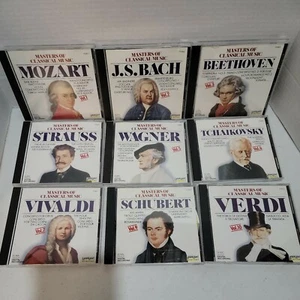 Masters of Classical Music 9 CD Set: Mozart/Bach/Beethoven/Strauss/Wagner/Tchai - Picture 1 of 2