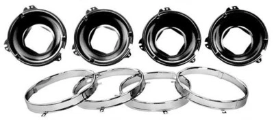 ¡Nuevo! Juego de 8 cucharones y anillos de montaje de faros Chevelle El Camino GTO 1964-1969 Foto 1 de 4