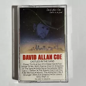David Allan Coe Castles In The Sand Cassette Tape OG 1st Press 1983 Country OOP - Picture 1 of 6