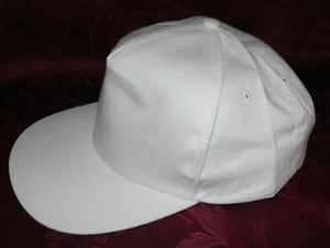 WHITE CAP ADJUSTABLE UNISEX ONE SIZE FITS MOST 100% COTTON SNAP BACK ALL SPORTS - Picture 1 of 4