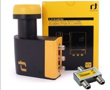 Inverto Unicable Quad 40mm LNB 2 Legacy Ports + Unicable II 2-Way Splitter