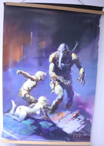 Original Vintage 1982 FRANK FRAZETTA Battlefield Earth FANTASY Poster 24x36" - Picture 1 of 8