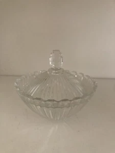 Retro 1990 MIKASA Japan ROYAL SUITE Crystal Small Candy Box Art Deco Lid - Picture 1 of 6