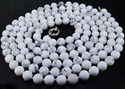 Natural 10mm White Howlite Turquoise Round Beads Necklace Long 18"