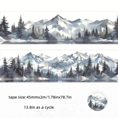 Mountains Forest PET Adhesive Tape Bullet Journals Album Scrapbooking Stickers - Image 1 of 4