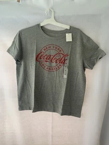 Damen Coca-Cola Kurzarm Grafik T-Shirt - meliert grau XXL - - Bild 1 von 4