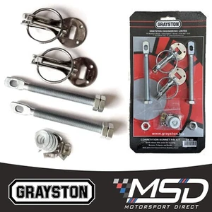Kit de pasadores de capó de acero inoxidable Grayston - Listo para carreras, rallyes y competiciones - Imagen 1 de 3