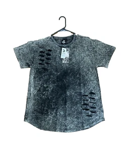 Mens Dash Premium Quality Dip Dye Random Razor Ripping Shirt Acid Black Size XL - Picture 1 of 5
