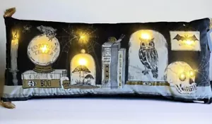 Cynthia Rowley Apothecary Halloween LIGHT UP Fortune Teller Owl Shelf Pillow new - Picture 1 of 1