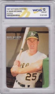 PG: 1987 Mother's Cookies Baseball Card #2 Mark McGwire Rookie - WCG 10 Gem Mt - Picture 1 of 2