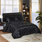 8 Pic Silky Satin Comforter Set Soft Luxury Quilted Comforter Bedding Set Q/K/CK