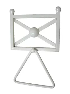 (33410) TOALLERO ARO TRIANGULAR PARED FORJA BLANCO - Foto 1 di 1
