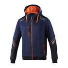 Sparco Men's Hooded Sweatshirt Zippered TECH Navy Orange (L)