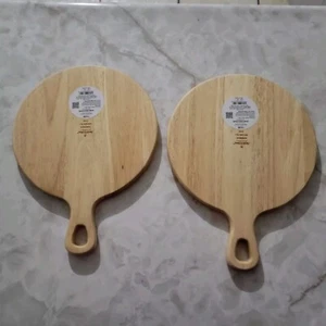 Runde Holz Paddel Herd & Hand mit Magnolie Servierbrett Steak Früchte Lot 2 - Bild 1 von 9
