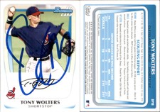 Tony Wolters Signed 2011 Bowman #BP98 Card Cleveland Indians Auto AU