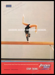 2004 Tylenol Print Advertisement Ad Olympic Gymnast Balance Beam - Picture 1 of 1