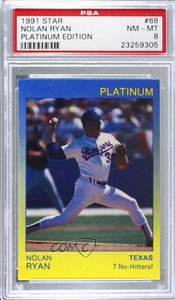 1991 Star Platinum /1000 Nolan Ryan #68 PSA 8 HOF
