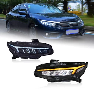LED Headlights For Honda Civic 2016-2021 Front Lamps Assembly Start UP Animation - Bild 1 von 13