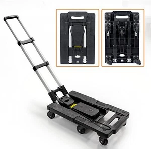 Dolly Cart Portable Hand Truck Lightweight Hand Compact Utility Cart w/ 7 Wheels - Picture 1 of 6