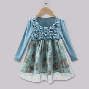 Girls cotton lace tulle long sleeve dress size 1,2,3,4,5 - Bild 1 von 3