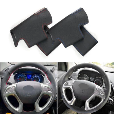 For Hyundai ix35 Tucson 2011-2015 Hand stitch Leather Steering Wheel Cover Trim - image 1 of 4