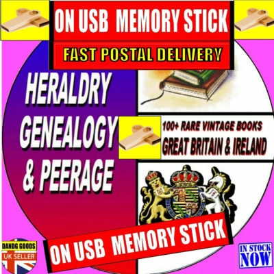 100+ RARE VINTAGE BOOKS FAMILY HERALDRY GENEALOGY PEERAGE ANCESTRY USB STICK NEW - Image 1 of 4