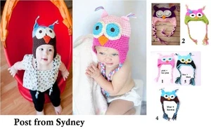 NUEVO Gorro de Crochet Tejido a Mano Búho Sombrero Bebé Niña *Talla Única se adapta a 1-4 Años* - Imagen 1 de 12