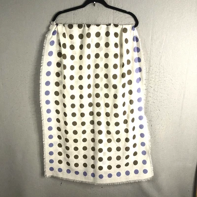 Worth Bufanda Lunares Nuetrales 100% Lana Tejido Transparente Flecos Artístico Boho Foto 1 de 4