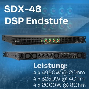 SDX-48 Class D DSP Endstufe, 4x2000W @ 8 Ohm, 19" Rack, 1HE, 12kg, Deutsches DSP - Bild 1 von 9
