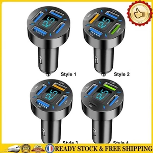 4 Ports Car Charger LED Digital Display Fast Charging Phone Adapter (Style 1) - Zdjęcie 1 z 7