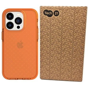 Tech21 Case For iPhone 14 Pro Evo Check Cover Bright Orange Shockproof - Picture 1 of 10