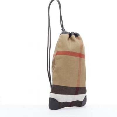 BURBERRY House Check cotton canvas leather trim sling backpack - Image 1 of 4