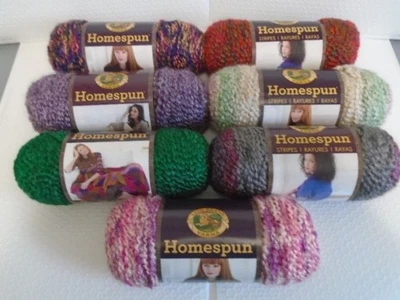 (3 Pack) Lion Brand Homespun & Homespun Stripes yarn 6 oz skeins each YOU CHOOSE - Image 1 of 4