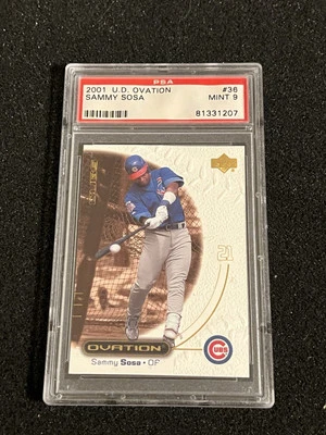Sammy Sosa 2001 Upper Deck Ovation #36 PSA 9 Cubs Pop 4 With Only 3 Higher - Image 1 of 2