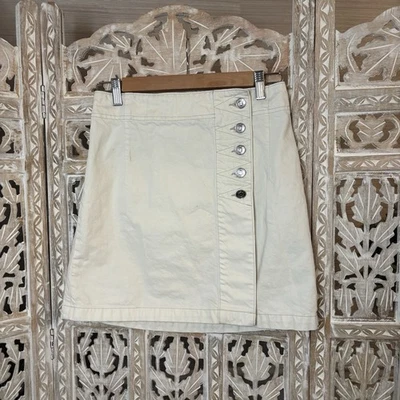 Current Elliot Crean Love Wrap A-line Button Front Denim Mini Skirt Womens SZ 27 - Image 1 of 4