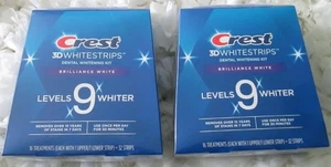 *2* CREST 3D WHITESTRIPS LEVELS 9 WHITER REMOVES OVER 15 YEARS OF STAINS SEALED. - Picture 1 of 2