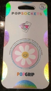 PopSockets PopGrip Cell Phone Grip & Stand - Happy Face Daisy - Picture 1 of 4