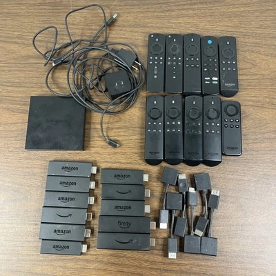 Lote de 12 Dispositivos AMAZON FIRE STICK con 6 Adaptadores, 10 Mandos a Distancia - SIN PROBAR Foto 1 de 4